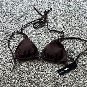 NWT Fashion Nova Dark Brown Bikini Top